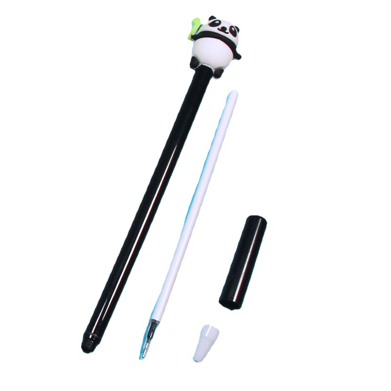 Corea del Sur creativo lindo dibujos animados Panda gel pluma negro agua pluma 0,5mm escuela estudiante suministros fábrica al por mayor