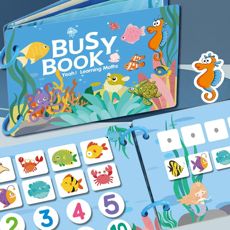 Cross-border English quiet book busy book busy book children's early education paste book flip book enlightenment tearing book