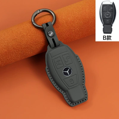 E300L A200L Genuine Leather S — Car key bag - gray-type-b