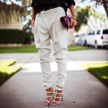 2022独立站款女装裤子 ebay速卖通款 净色小脚裤