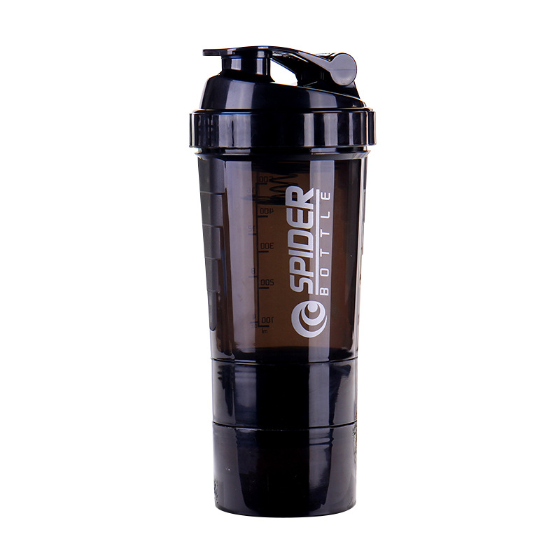 resortes de tres capas shaker taza de musculación deportiva al aire libre taza de batido de proteína de polvo de mezcla taza de plástico taza de agua