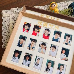 兒童證件照成長相框孩子校園時光記錄框周歲擺台2寸照片宮格像框