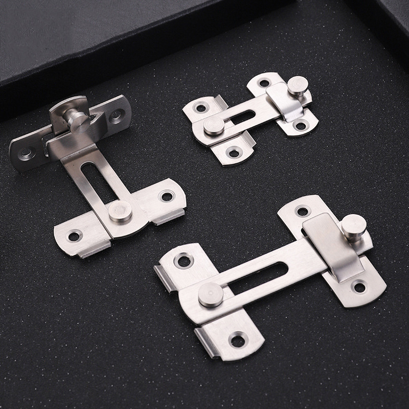 多功能不鏽鋼門扣90度防盜黑色鎖扣家用寵物寵鎖推拉門搭房門插銷