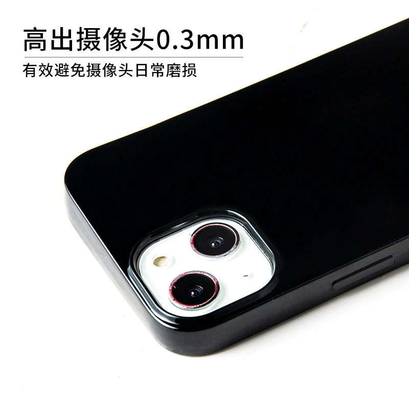 Чехол для телефона Apple iPhone17 Pro, глянцевый ТПУ 1,3–1,5 мм, чёрный