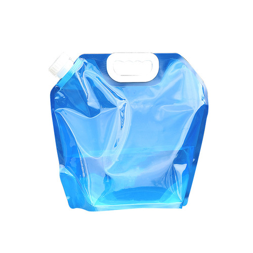 Outdoor portable folding water bag with faucet for cycling, traveling and camping plastic portable thickened large-capacity water storage bag