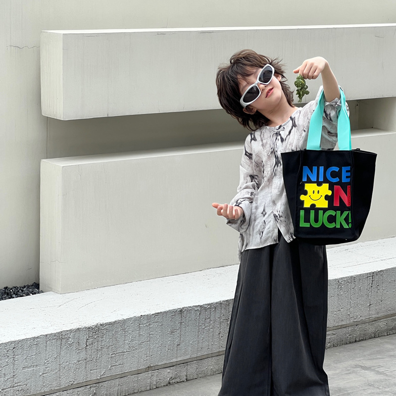 Bolso de mensajero para niños y niñas de moda coreana, bolso de hombro para niños con estampado de moda, nuevo bolso para niños con letras simples