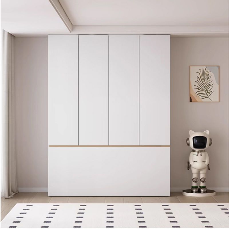 Solid Wood Wardrobe for Home Use, Bedroom Balcony Storage Cabinet, Hanging Type Bedside or Foot-Of-Bed Storage Cabinet, Narrow Storage Cabinet