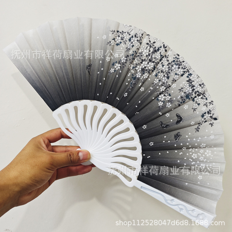 Abanico Plegable de Plástico Estilo Chino para Mujer, Abanico Plegable para Disfraces de Verano, Abanico Plegable para Danza y Espectáculos al por Mayor