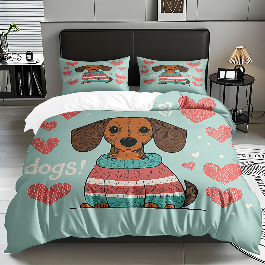 Fábrica directa para textiles caseros moles lindos cachorros impresión digital colcha colcha TEMU / JIT