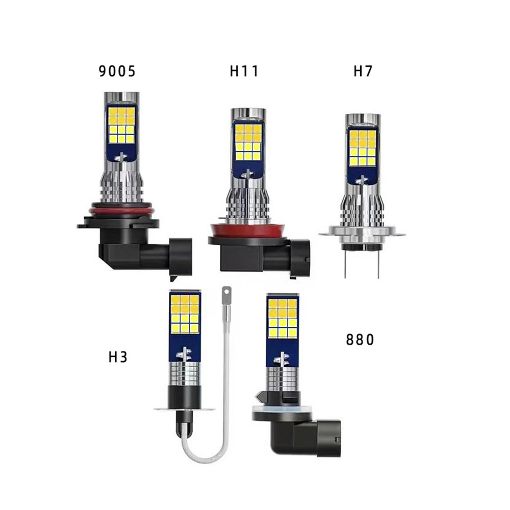 Tcyato Cross-Border Wholesale Specializes in Automotive Led Dual-Color Flashing Fog Lights H11/H8 9006/9005 H7 H4
