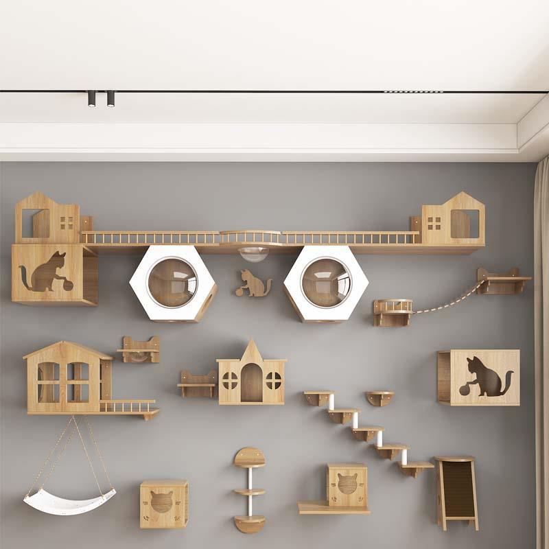 로그 컬러 고양이 벽 전체 세트