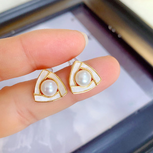 A26 Triangular Elegant Earrings Silver Needle Earrings Shipped over 19 Yuan