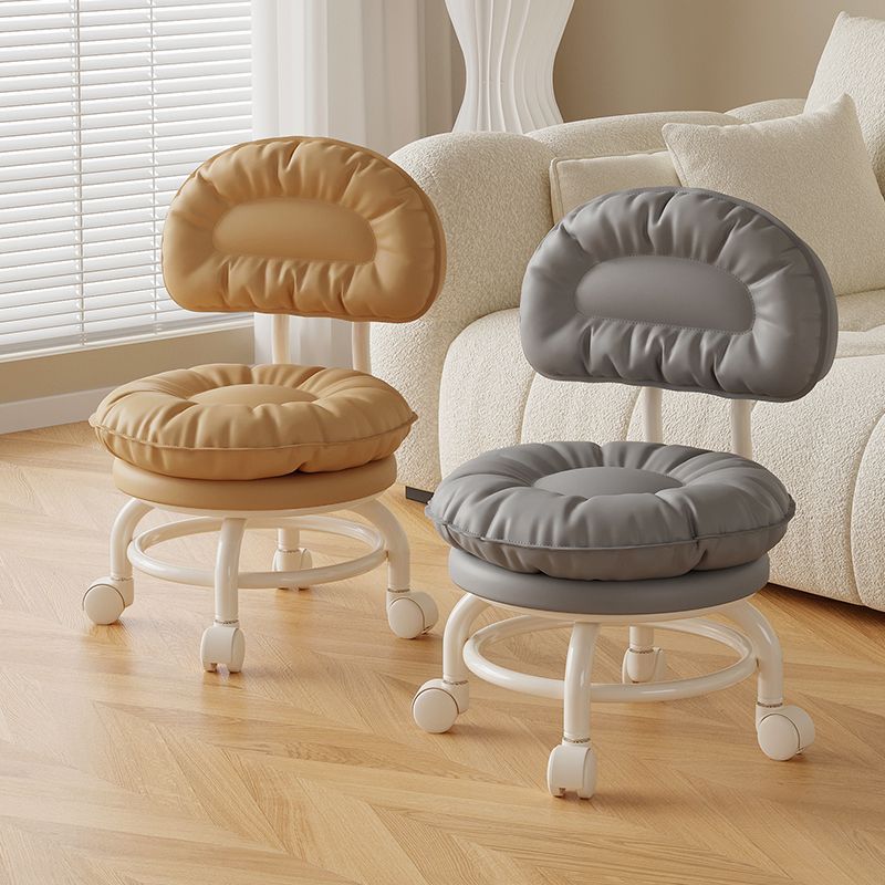 Rueda universal taburete pequeño polea taburete bajo para niños pequeños taburete redondo manicuría costura móvil con muñeca giratoria ligera