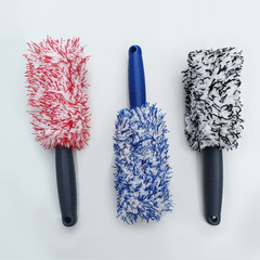 Microfiber Cleaning Long Handle Tire Brush Plush Tire Brush Wheel Hub Brush Car Wash and Beauty Supplies Wholesale