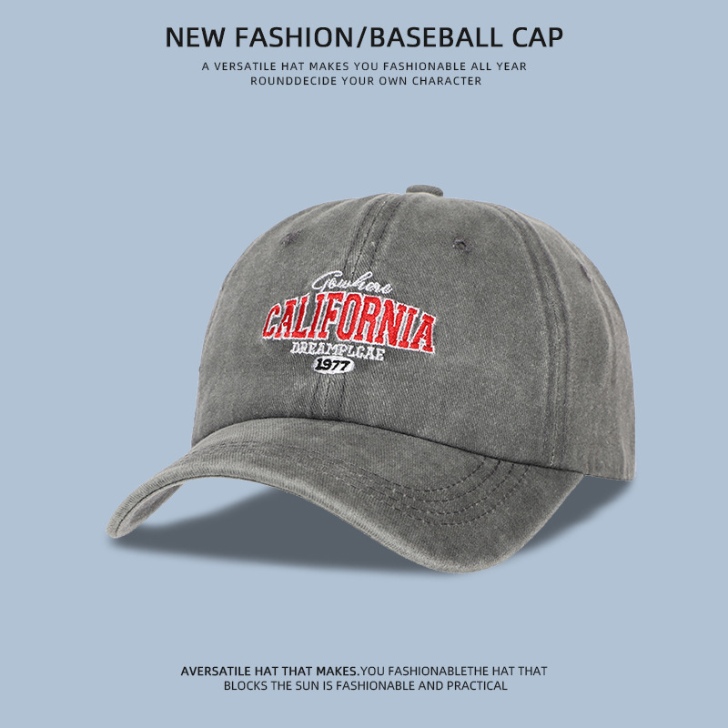Sombrero de béisbol de algodón lavado transfronterizo retro bordado letras sombrero de sombrero nuevo lavado con agua hacer vieja sombrera de boca de pato de aire casual