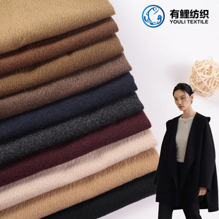 in stock plain louver wrinkled with fluffy tweed fabric autumn and winter dress coat coat clothing fabric