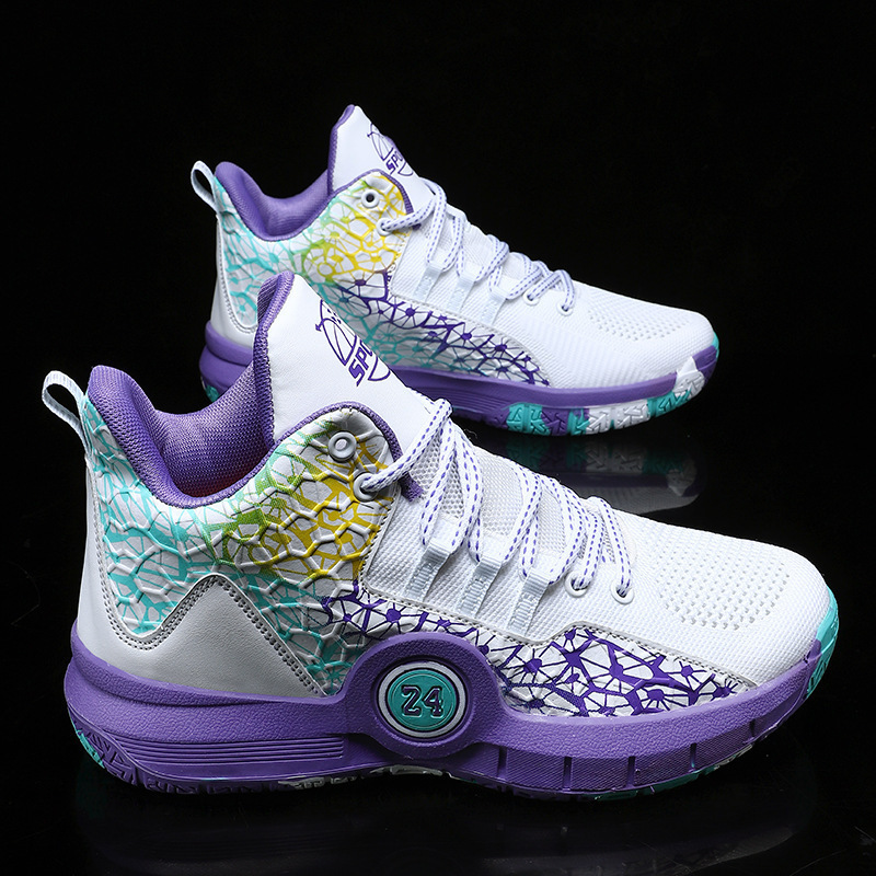 Venom James Basketball Shoes with Friction Sound, Non-Slip, Wear-Resistant, Lightweight, Breathable, High-Top Male Youth Sneakers