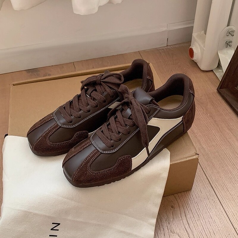 Retro Color-Blocked Moral Training Shoes for Women 2026 Autumn and Winter New Style, Very Good-Looking Soft-Soled Forrest Gump Shoes, Lightweight Sports and Leisure Shoes