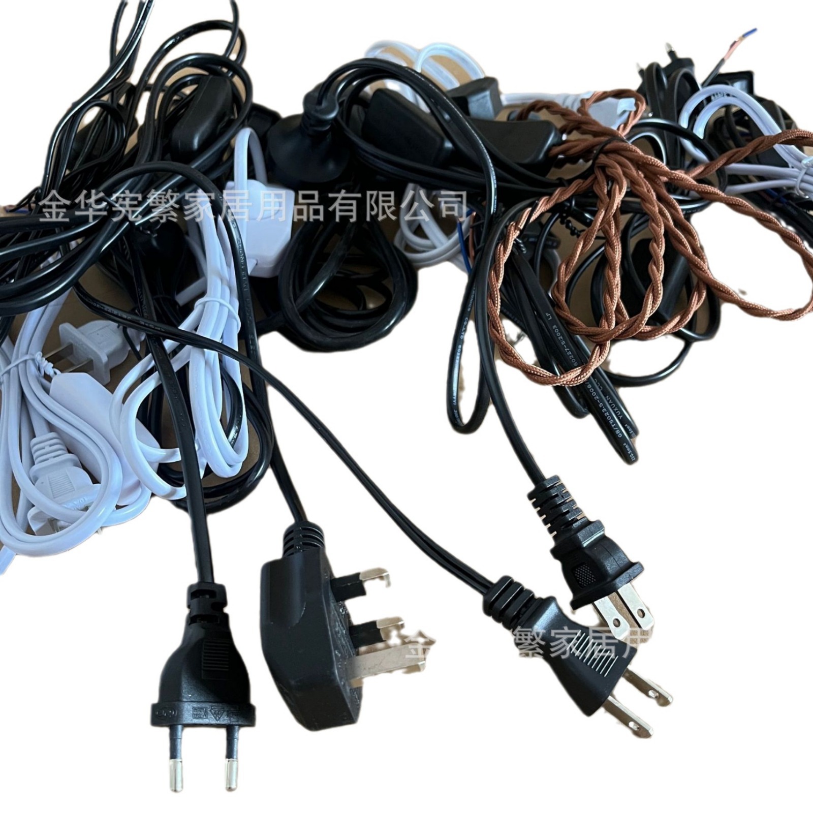 [Xianfan] enchufe de cable de alimentación de varios países, interruptor de lámpara de escritorio, cable de pie, estándar europeo y estándar estadounidense, lote de accesorios de iluminación de exportación
