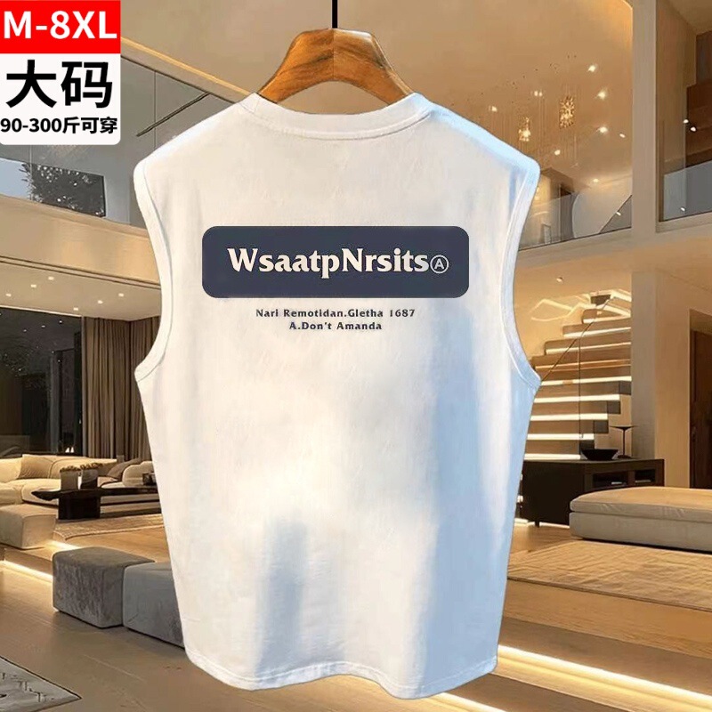 Plus-Size Sleeveless Men's Summer Oversized Cotton Basketball Shirt for Big and Tall Men Plus-Size Sleeveless Men's Summer Oversized Cotton Basketball Shirt for Big and Tall Men