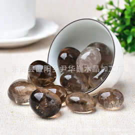 天然茶水晶滚石 烟水晶大颗粒净化消磁摆件供佛装饰香薰扩香石