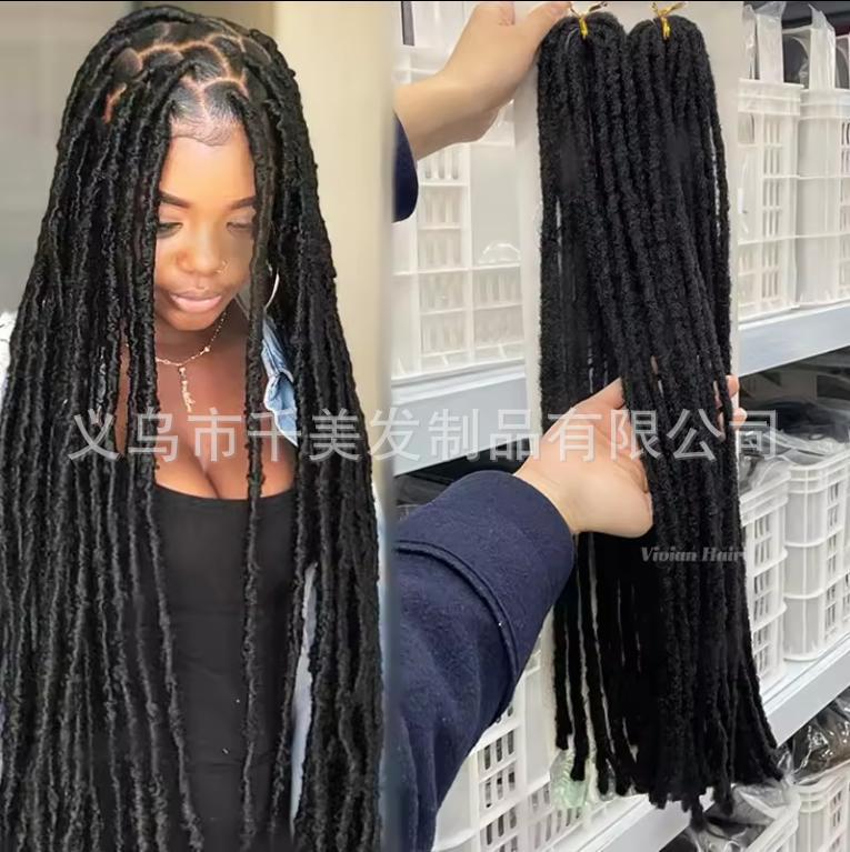 Europe and the United States cross-border butterfly crochet dirty braid wig 22inch 165g Locs Croch Europe and the United States hair