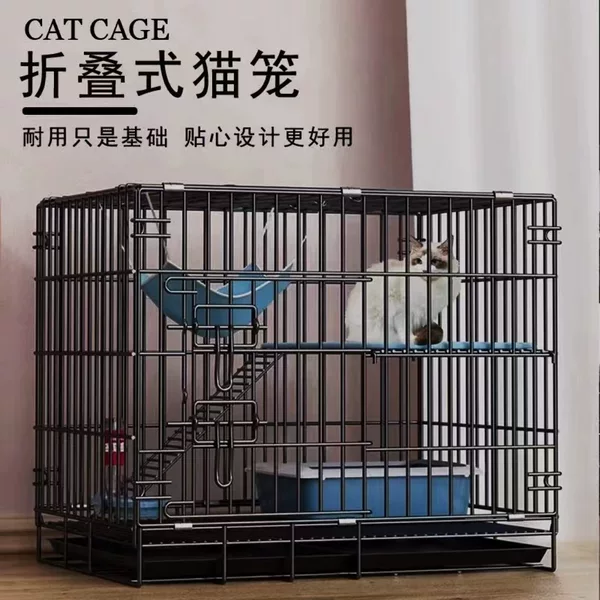 Folding Cat Cage, Large Cat Villa, Double-Layer Cat House, Three-Layer Cat Shelter, Cat House, Pet Supplies, Dog Cage