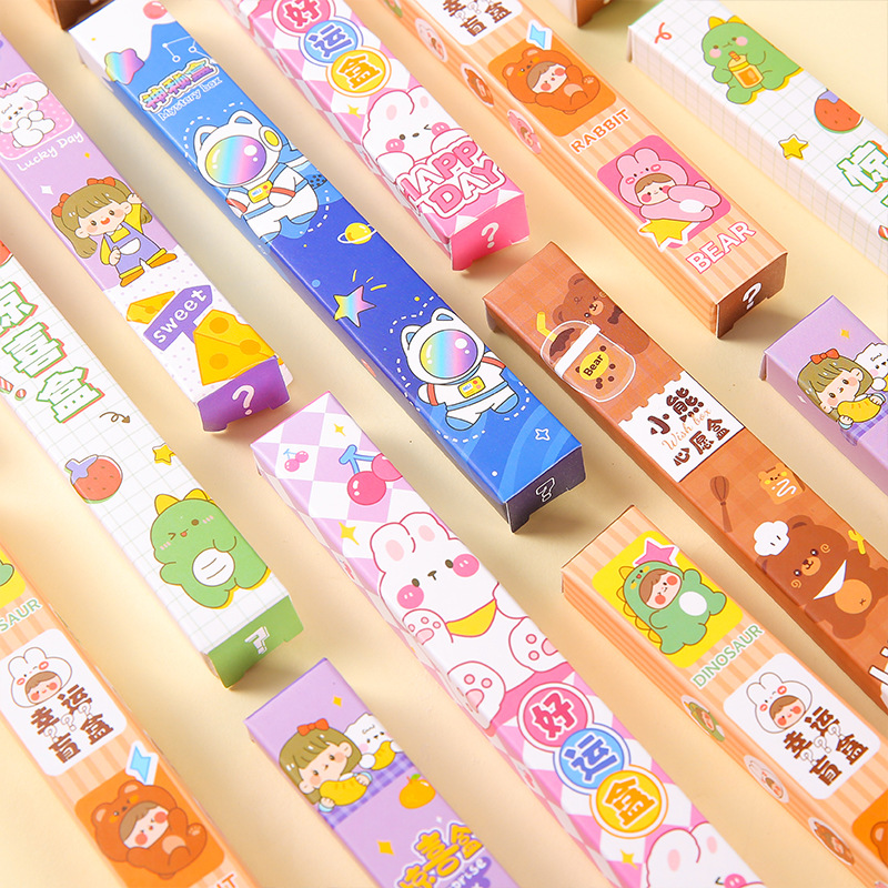 Creativo en encantador bolígrafo de caja de sorpresa para estudiantes de escuela primaria de alto valor facial bolígrafo de caja de sorpresa para niños papelería pequeños regalos