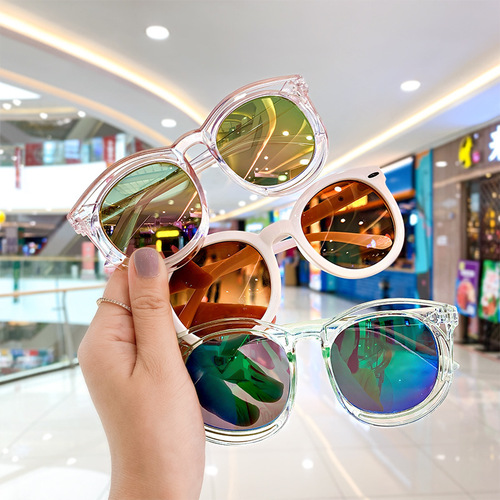 Manufacturers wholesale new children's sun visors, baby sunglasses, glasses, fashionable boys and girls sunglasses