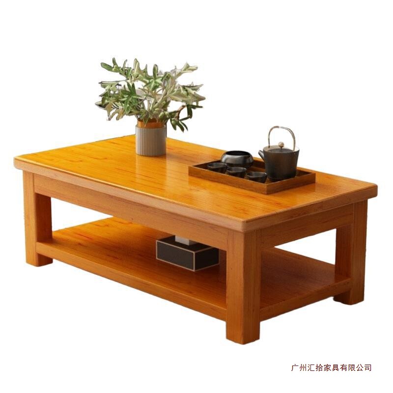 实木茶几桌客厅小户型简约原木家用茶桌双层泡茶小桌子餐桌两用|undefined