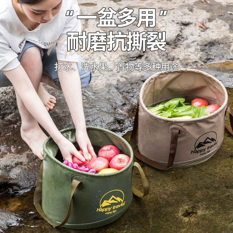 Простое уличное складное ведро, портативное ведро для рыбалки, многофункциональное ведро для воды для кемпинга, раковина для пикника, умывальник