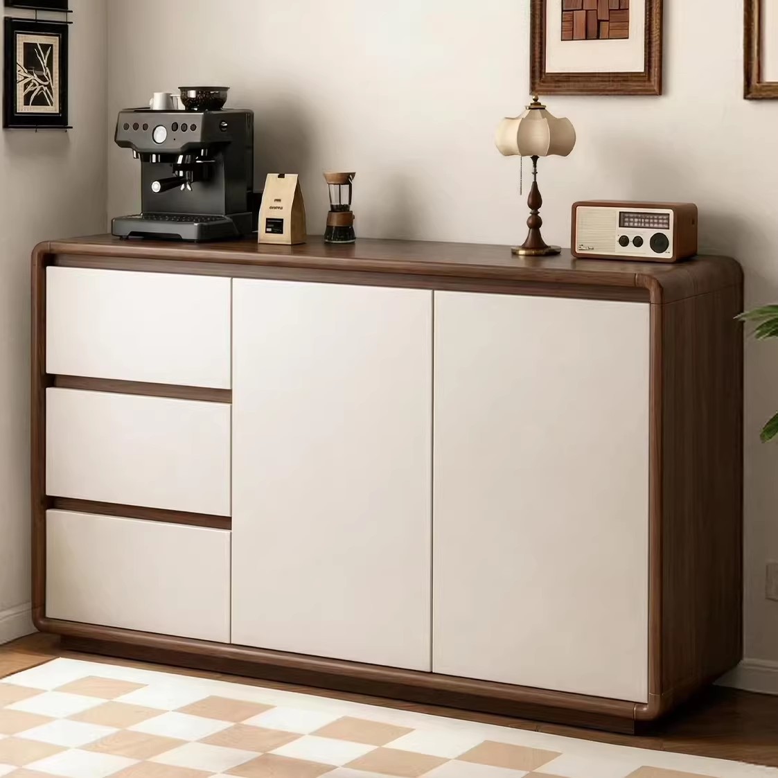 armario de comedor de madera maciza armario de almacenamiento contra la pared armario de almacenamiento de pared armario de sala de estar armario armario de té armario