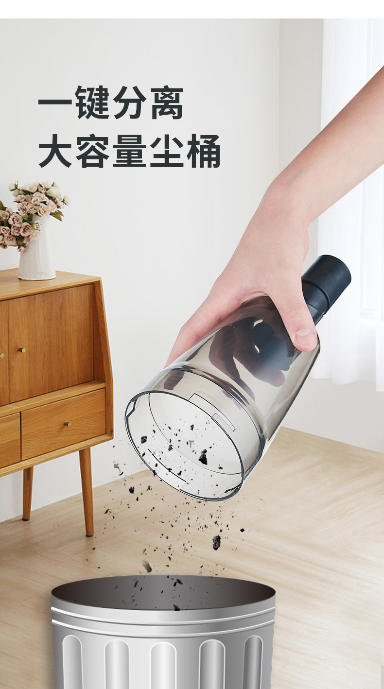 Cross-Border Car Vacuum Cleaner New Small Household Dust Collector Large Suction Cleaning Machine Wireless Handheld Vacuum Cleaner