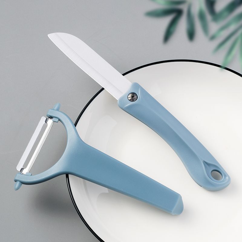 Fábrica de origen peeling artefactos cerámicos dos piezas conjuntos multifuncionales cuchillo de frutas cuchillo de afeitar melón dormitorio casero peeling raspado