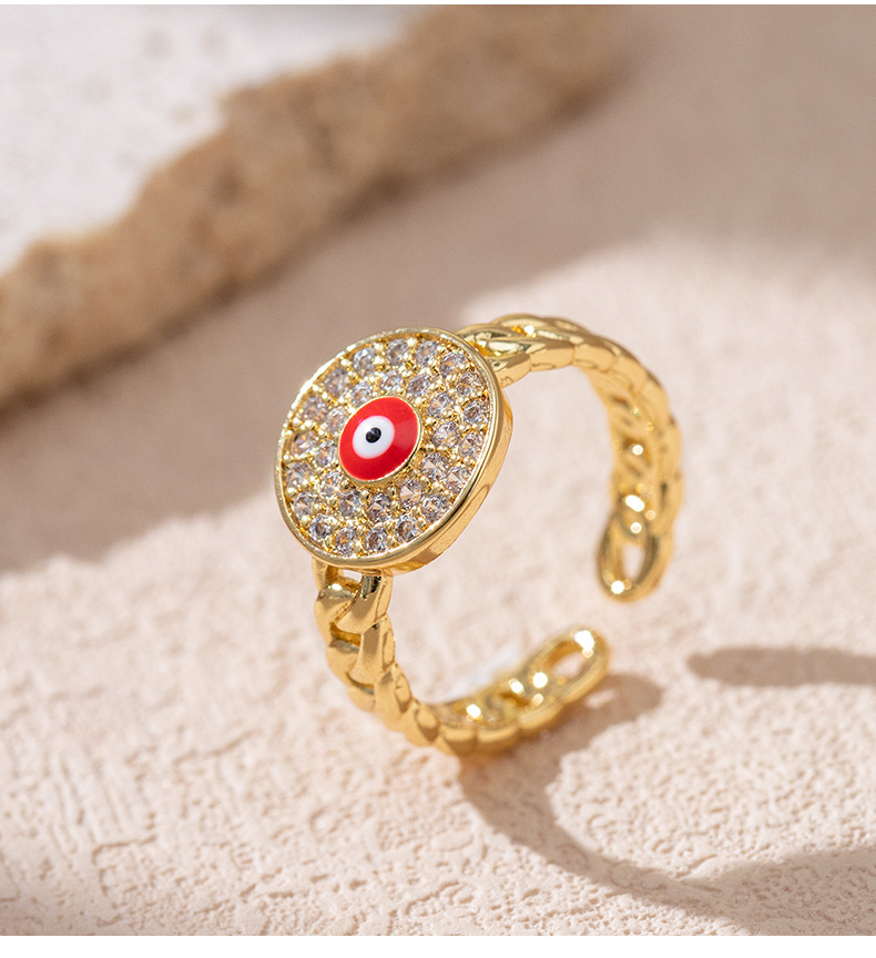 Fashion Geometric Copper Plating Zircon Rings 1 Piece