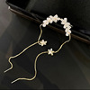 Zirconium with tassels, long fashionable earrings, flowered, 2023, city style, internet celebrity, simple and elegant design