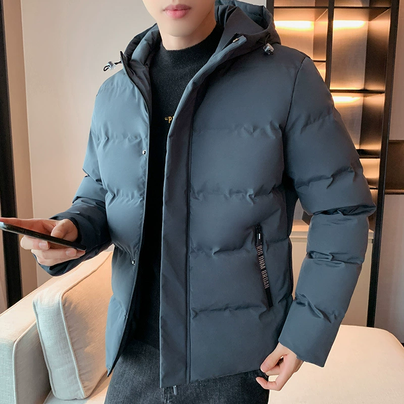 Красивое мужское хлопковое пальто, зимнее хлопковое пальто, короткое повседневное легкое пальто с воротником-стойкой, новый стиль, мужское хлопковое пальто для молодых и средних Пап