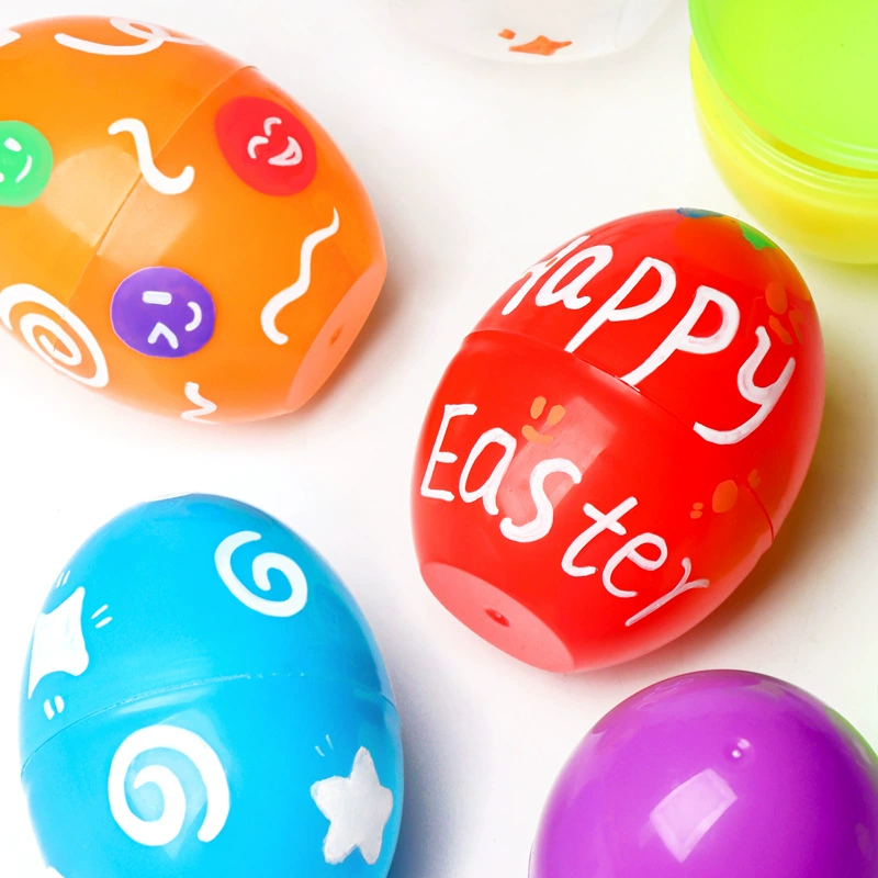 Популярные на международном рынке пластиковые яйца с начинкой в виде пасхального яйца, 4*6 см, открывающиеся яйца-игрушки для лотереи и гашапона