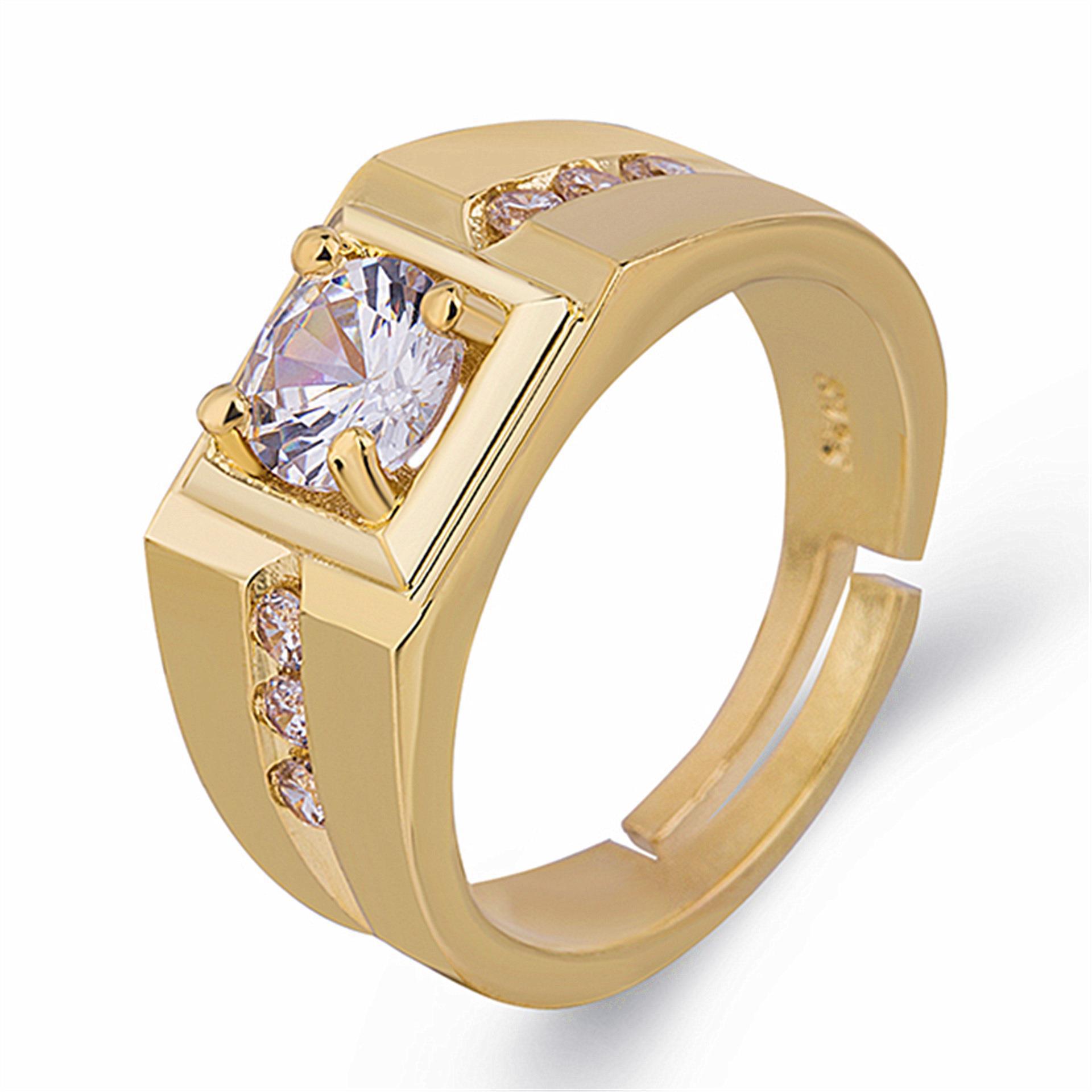 Herrenring Mit Simuliertem Diamant In Weißgold Optik_voghion.com
