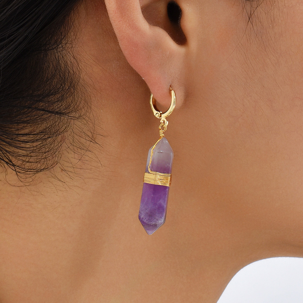 10g Weight Alloy Ear Needle Material Natural Stone Inlay Material Drop Earrings Classification 1 Pair Quantity Holiday, Daily Occasion Alloy Material Solid Color Pattern Women's Gender Inlay Design Simple Style, Classic Style Style 1 Pair Simple Style Classic Style Solid Color Inlay Alloy Natural Stone Drop Earrings 9