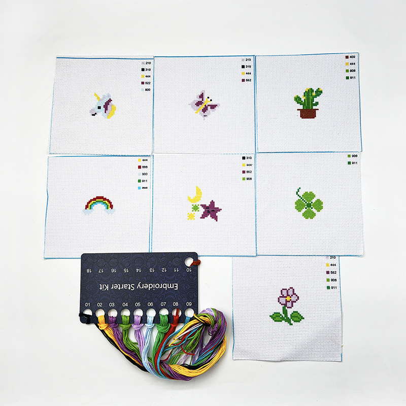 Nuevo bordado DIY traje hecho a mano básico de punto de cruz transfronteriza Inglés paquete de material de dibujos animados de animales de vacaciones colgando pintura