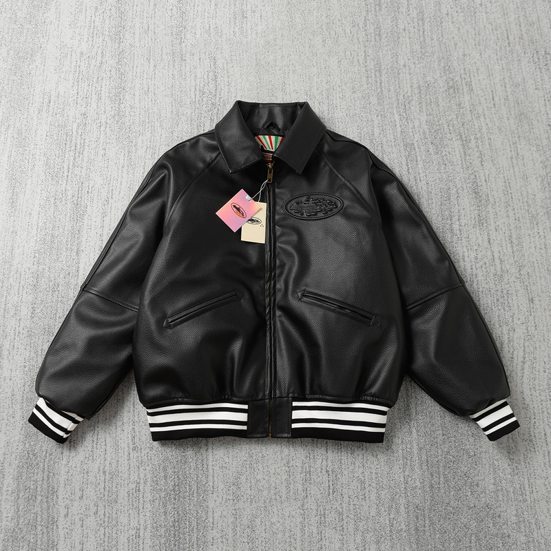 Cross-border American Fashion Brand Corteiz Alcatraz Island Street PU Leather Clothing Cotton-padded Jacket Fashion Motorcycle Jacket Coat Winter Cross-border American Fashion Brand Corteiz Alcatraz Island Street PU Leather Clothing Cotton-padded Jacket Fashion Motorcycle Jacket Coat Winter