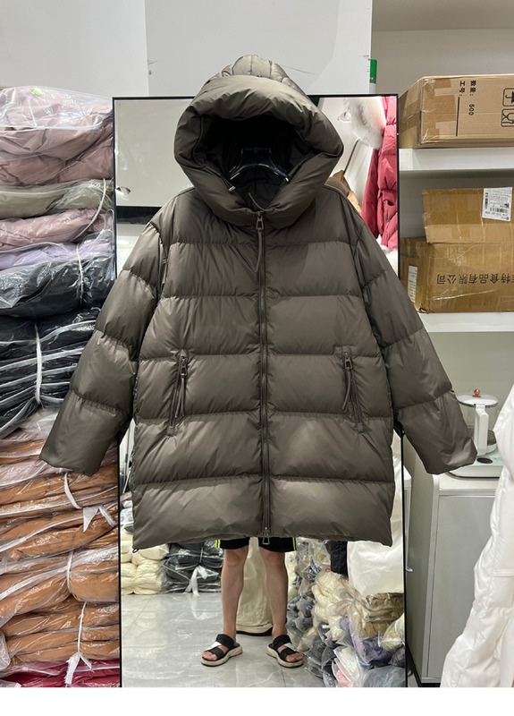 反季白鸭绒中长款羽绒服女2025冬季新款连帽高级感超好看外套|undefined
