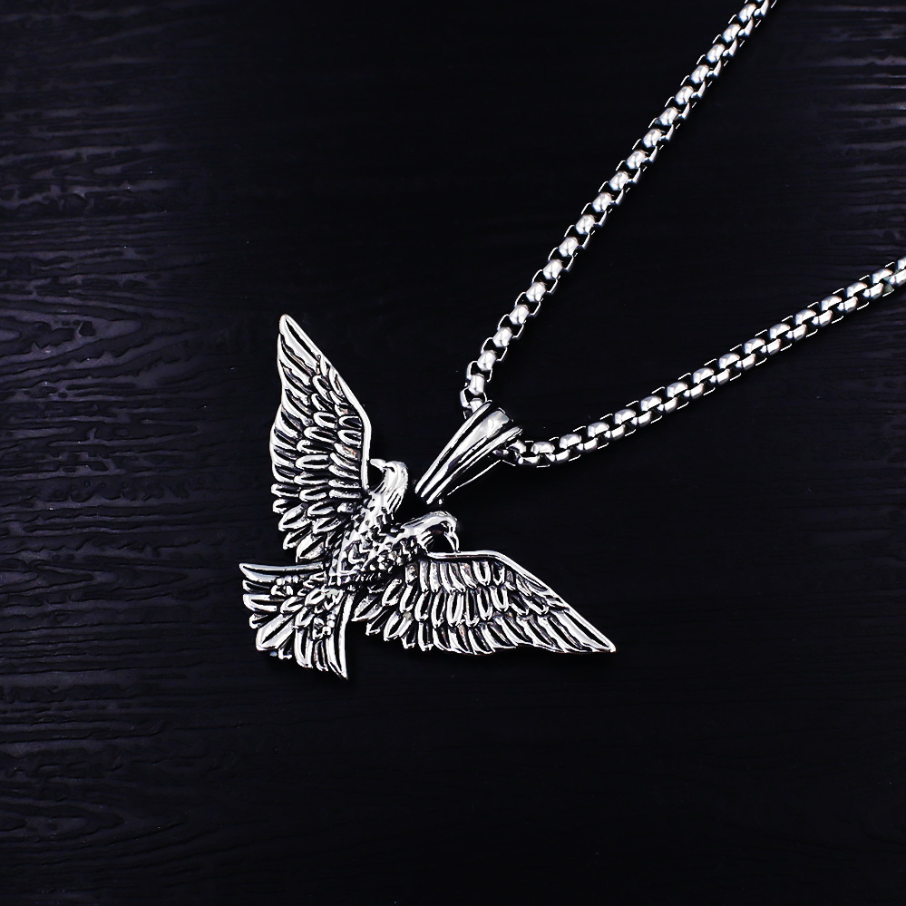 Collier pendentif ailes d'ange gothique en acier inoxydable_voghion.com