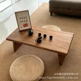 老榆木小茶桌实木榻榻米炕桌民俗泡茶桌家用实木飘窗矮桌阳台茶桌