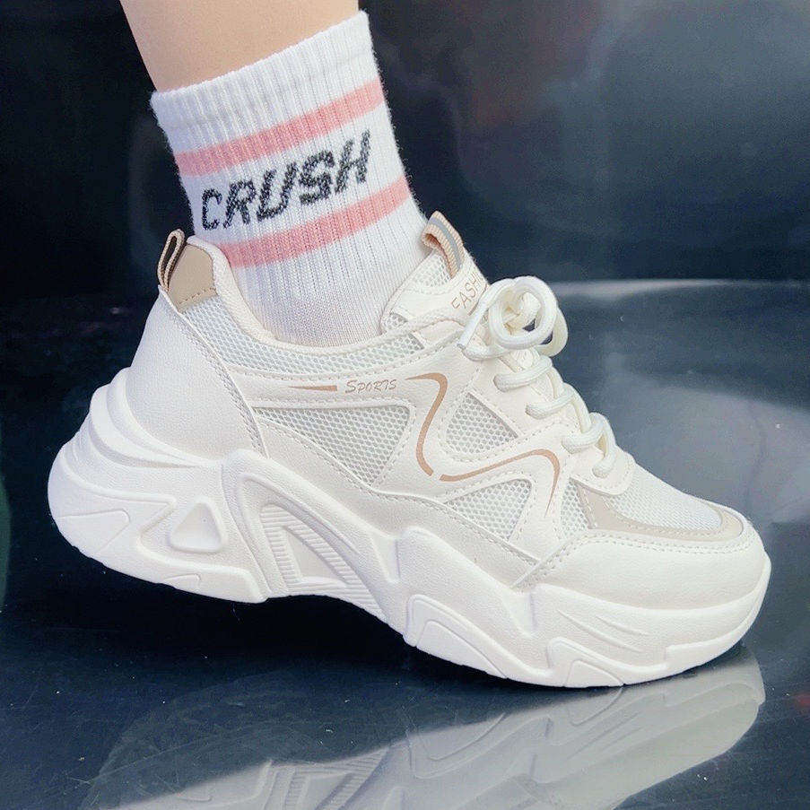 Zapatos de papá de malla para mujer 2025 nuevos zapatos de mujer de suela gruesa de primavera y verano para mujer zapatos deportivos casuales de suela suave antideslizante para mujer