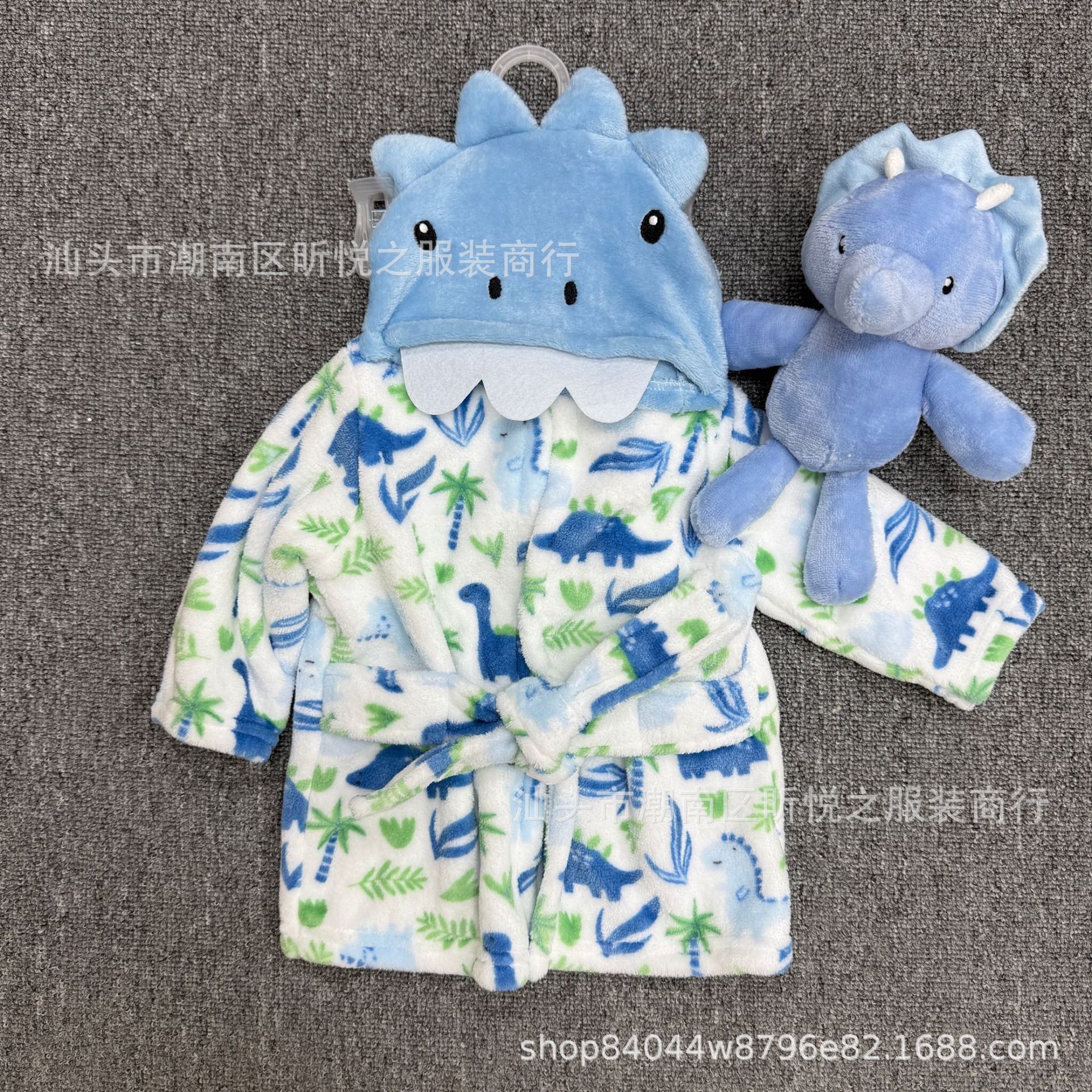 Bata de Baño con Capucha para Bebé Set de 2 Piezas Terciopelo de Coral Diseño Animado para Recién Nacidos image 5