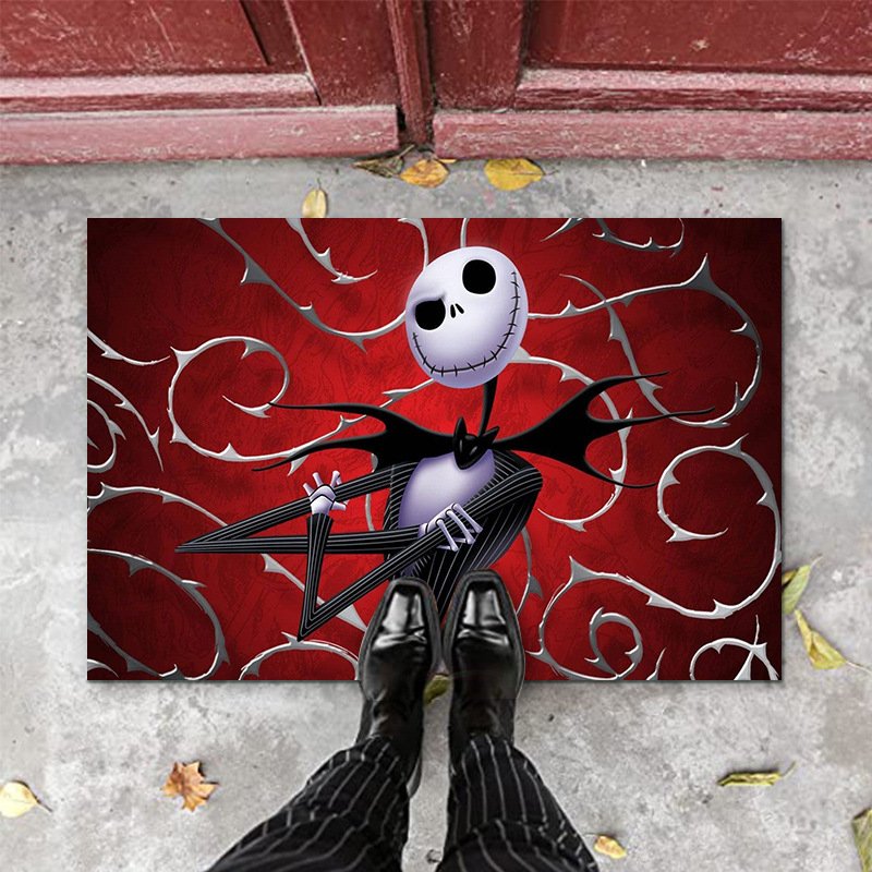 Fábrica transfronteriza alcantarilla cubierta de alcantarilla alfombra de payaso estera de la puerta de Halloween cráneo diseño fantasma cara estera del pie estera del baño