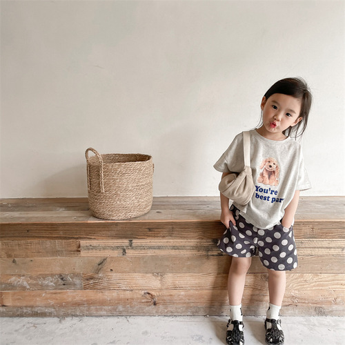 2024 Korean children's clothing summer new style girls' Korean summer pants washed cotton shorts children's pants 122225