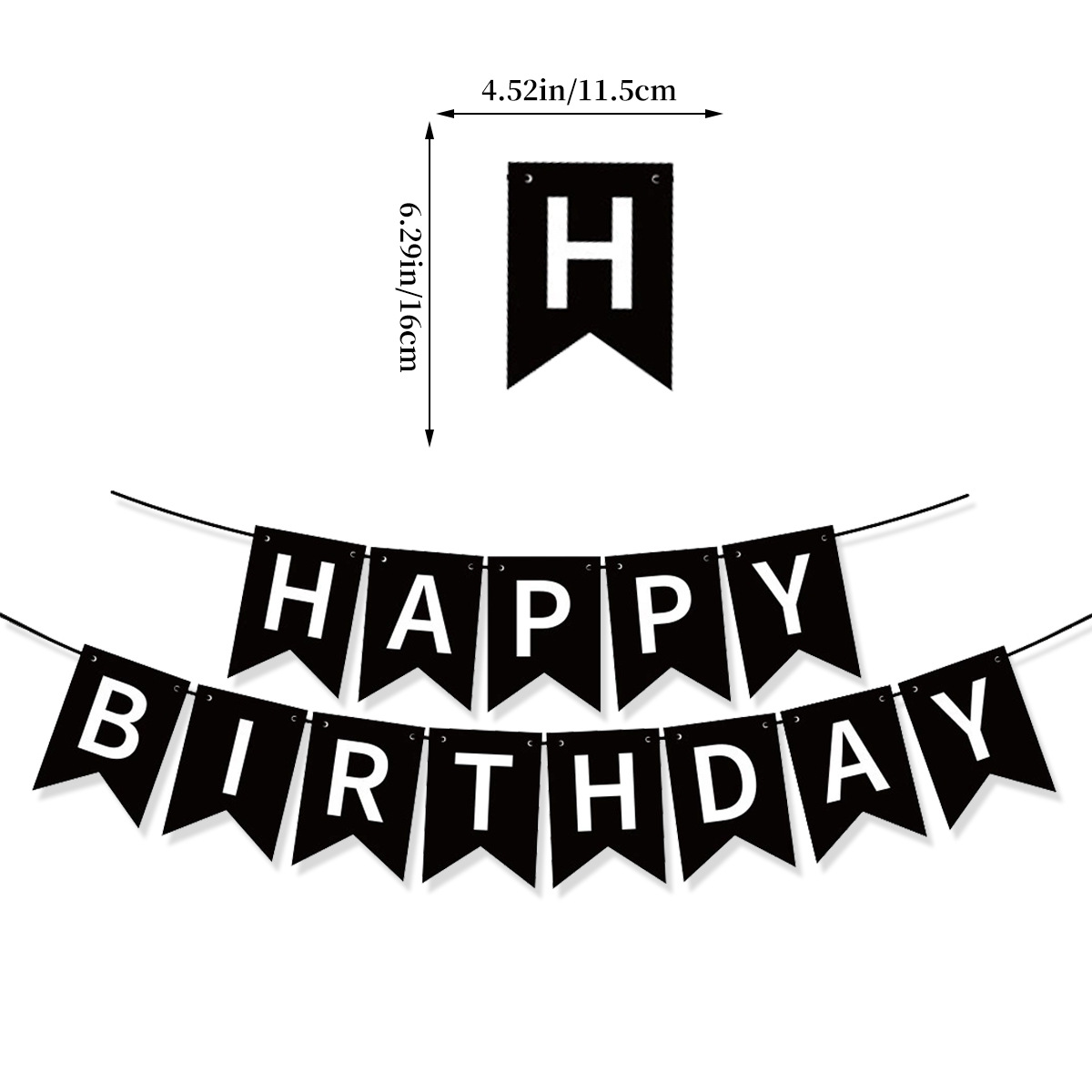 Feliz cumpleaños tire bandera dorado banner decoración de cumpleaños para niños bunting personalización al por mayor